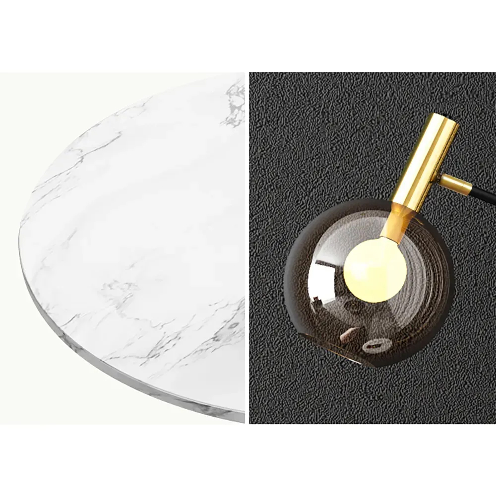 67" Modern Tray Table Floor Lamp Cognac Dome Glass Shade 1Light in