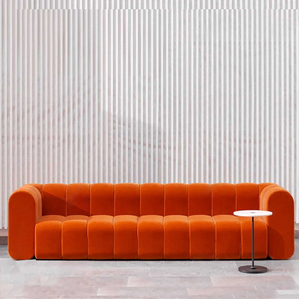 2200mm Modern Velvet Upholstered Sofa 3-Seater Sofa Luxury Sofa Solid Wood Frame