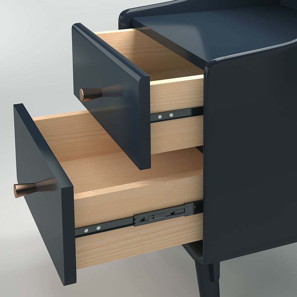 Blue Nightstand Modern Nightstand Stylish Bedside Table with 2 Drawers with Shelf