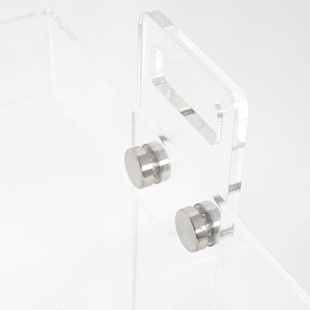 Modern Acrylic Rolling Bar Cart  End Table with Handles