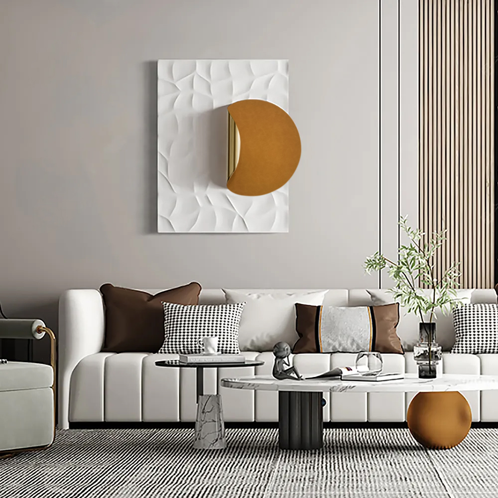 Modern Orange Rectangle Wall Decor Background Creative Geometric Wall Art for Livingroom