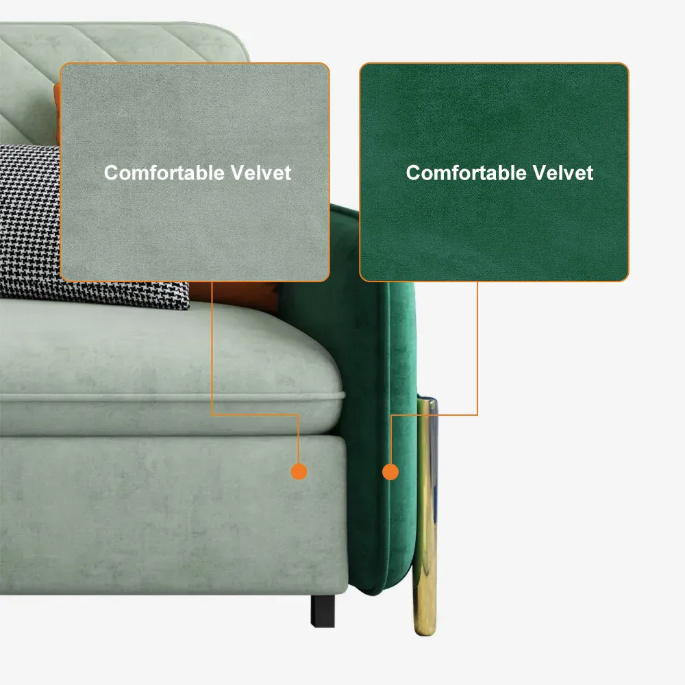 Full Sleeper Sofa Green Upholstered Convertible SofaHomary