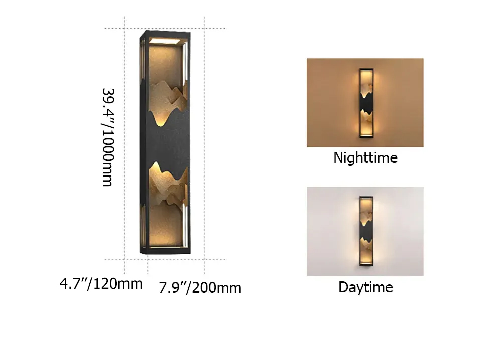 1000mm Modern Flush Mounted LED Outdoor Lighting Wall Sconces Layered Cuboid