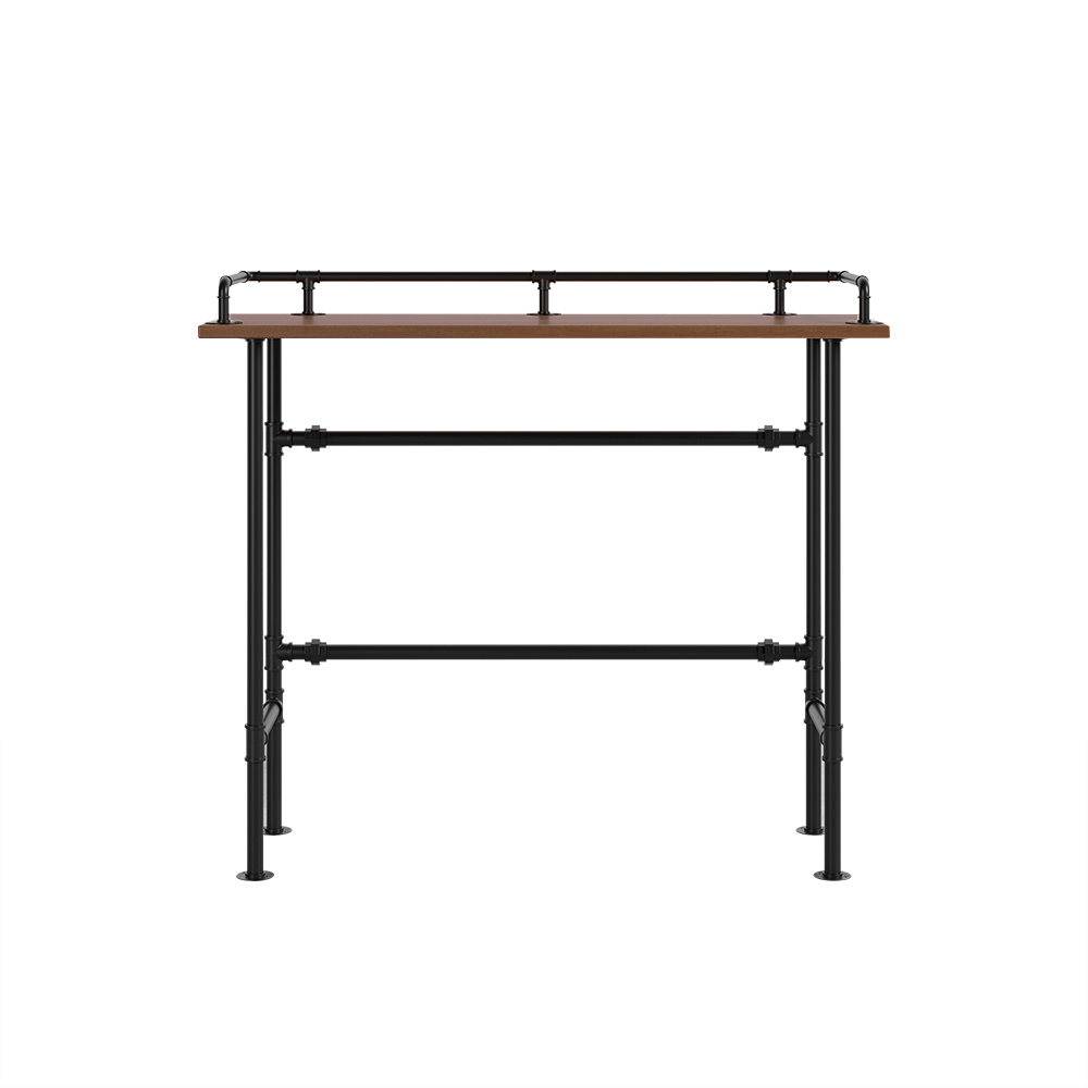 39.4" Industrial Rectangular Wood Bar Height Table in Walnut
