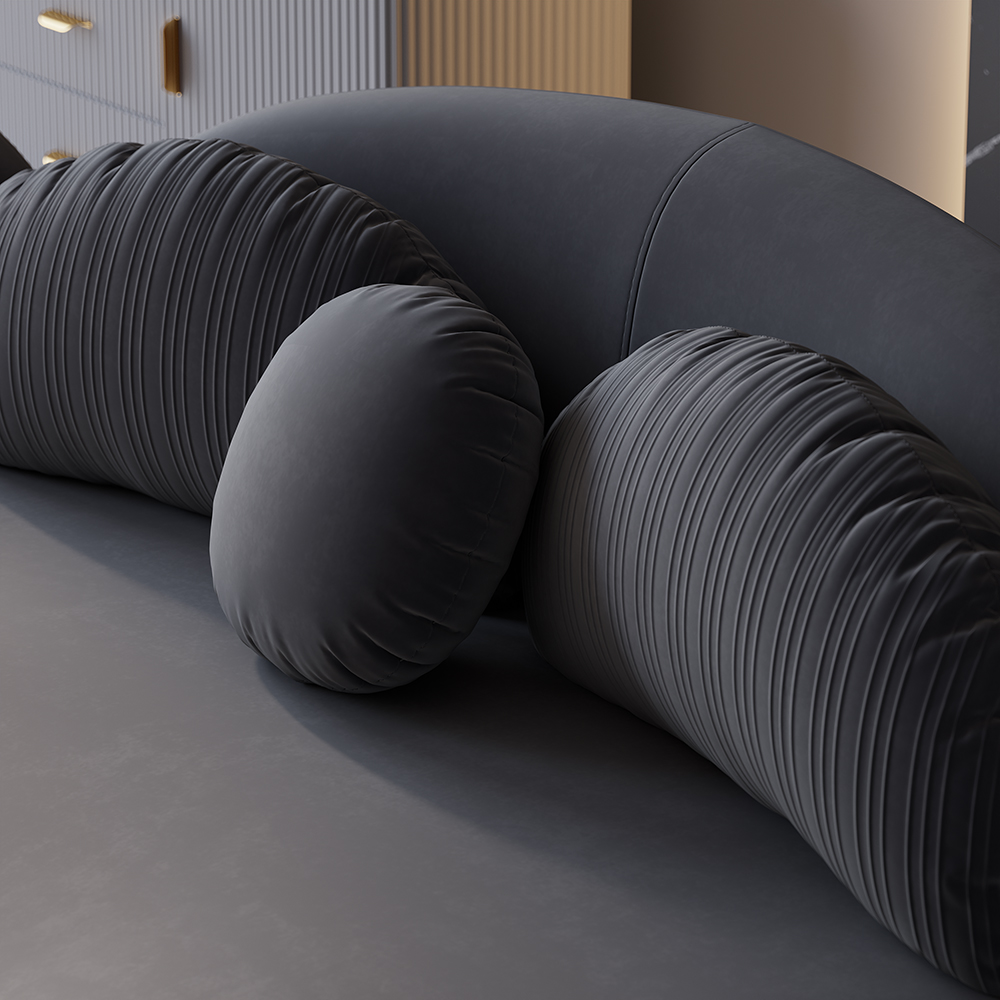 Samt-Sofagarnitur mit osmanischem, modernem 7-Sitzer-Sofa mit gebogenem Boden
