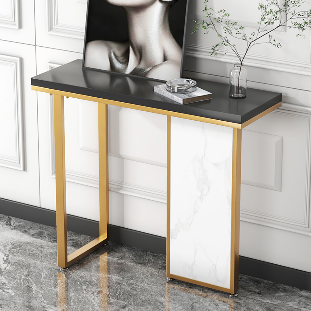1000mm Modern Rectangular Console Table with Wooden Top Hallway Table