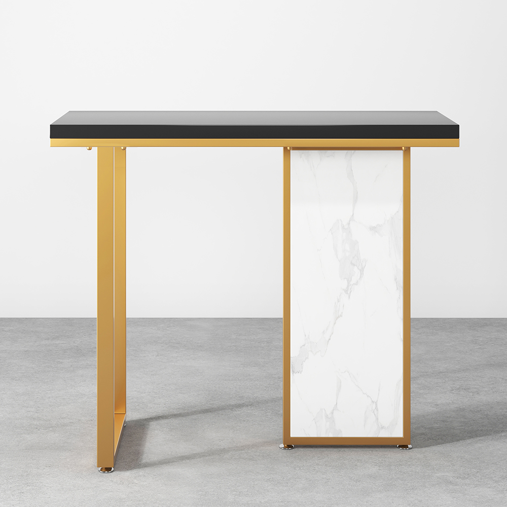 39" Modern Rectangular Console Table with Wooden Top Entryway Table
