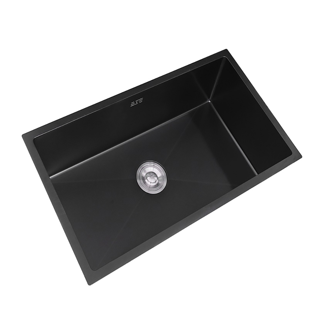 30'' Stainless Steel Kitchen Sink Rectangular Single Bowl in Black