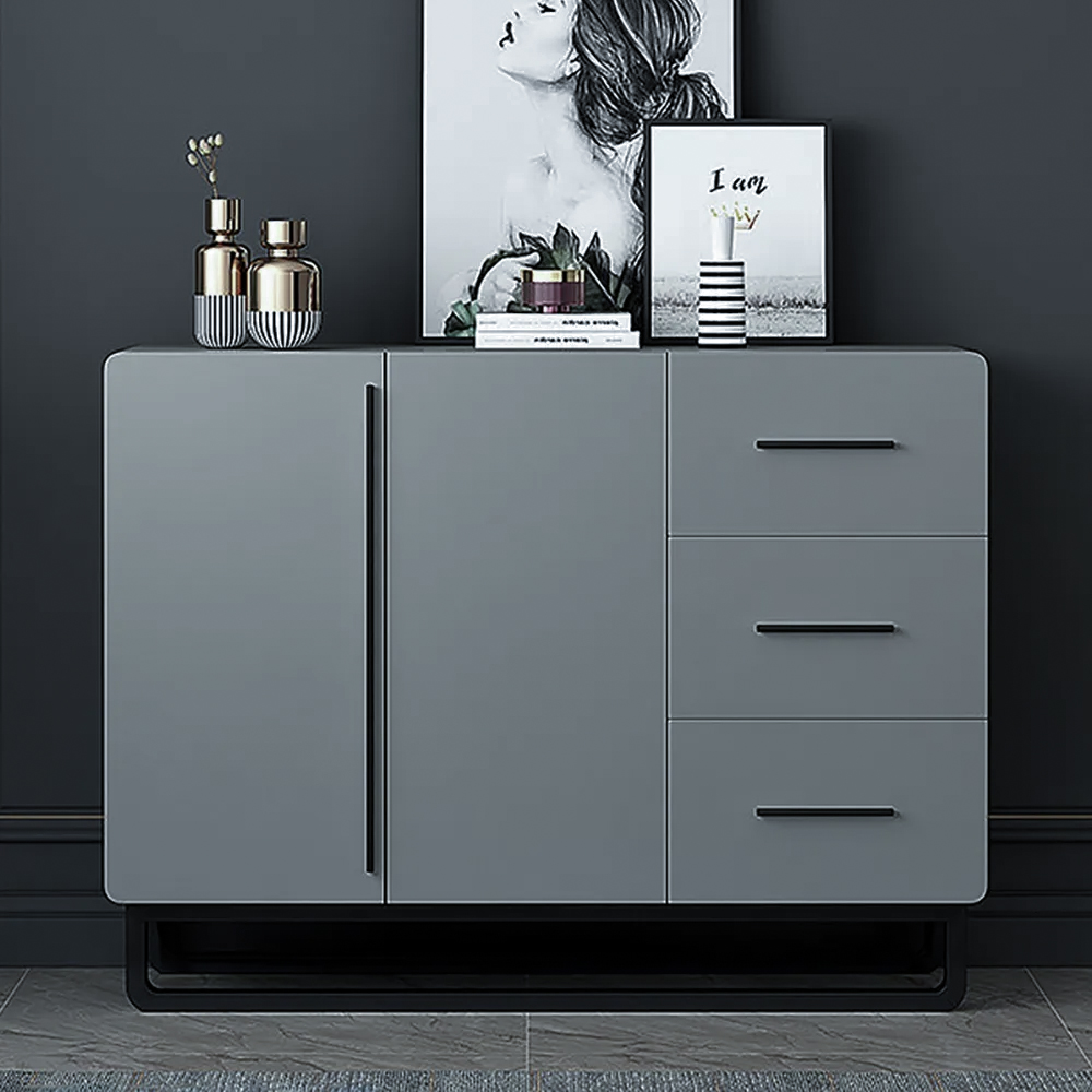 Image of 41" Sideboard Nordic Minimalist Buffet with Doors & Drawers & Adjustable Shelf in Small