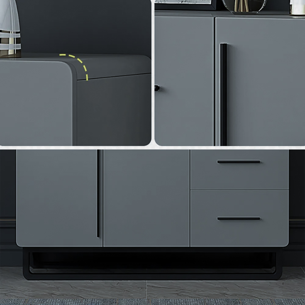 47" Sideboard Nordic Minimalist Buffet with Doors & Drawers & Adjustable Shelf in Large