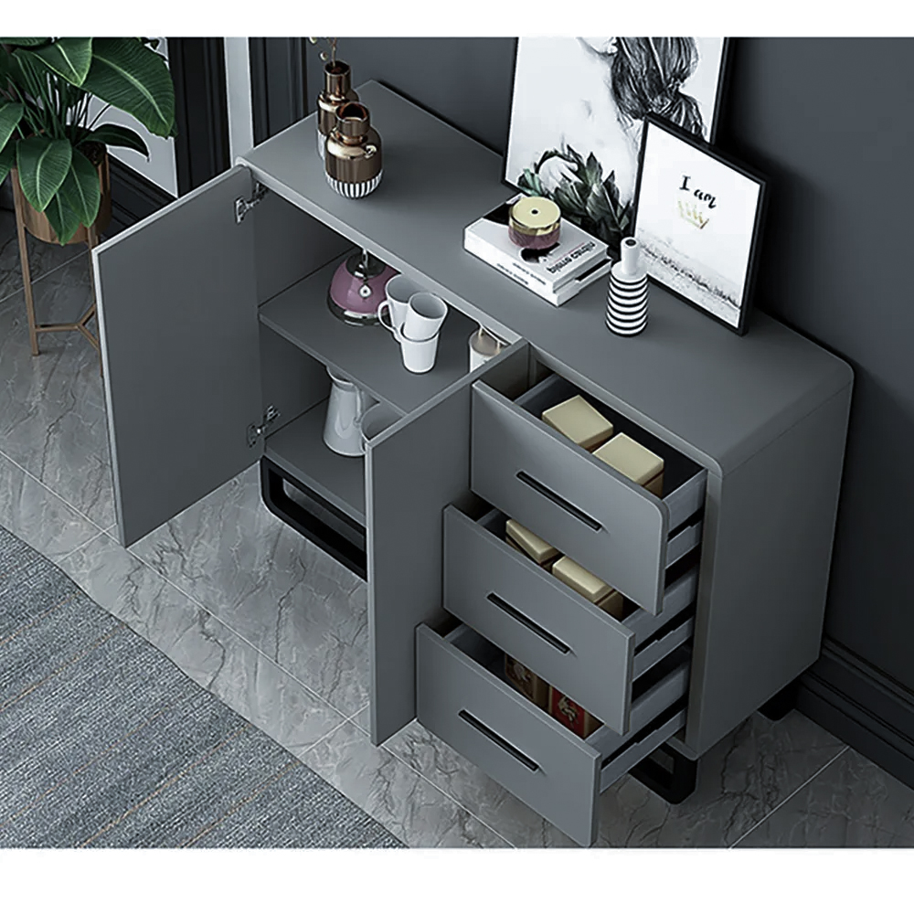 47" Sideboard Nordic Minimalist Buffet with Doors & Drawers & Adjustable Shelf in Large