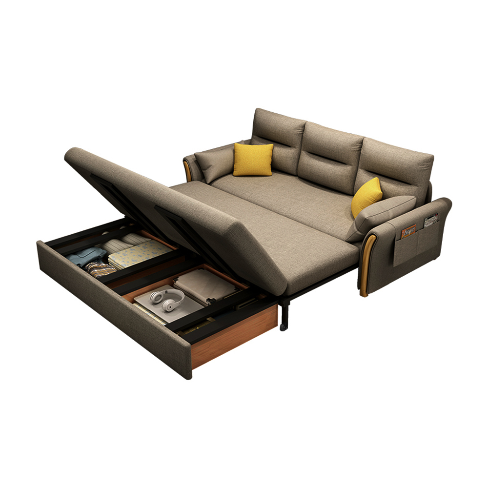 Schlafsofa Sofa aus Baumwolle und Leinen, gepolstert, umwandelbar, mit 3 Funktionen