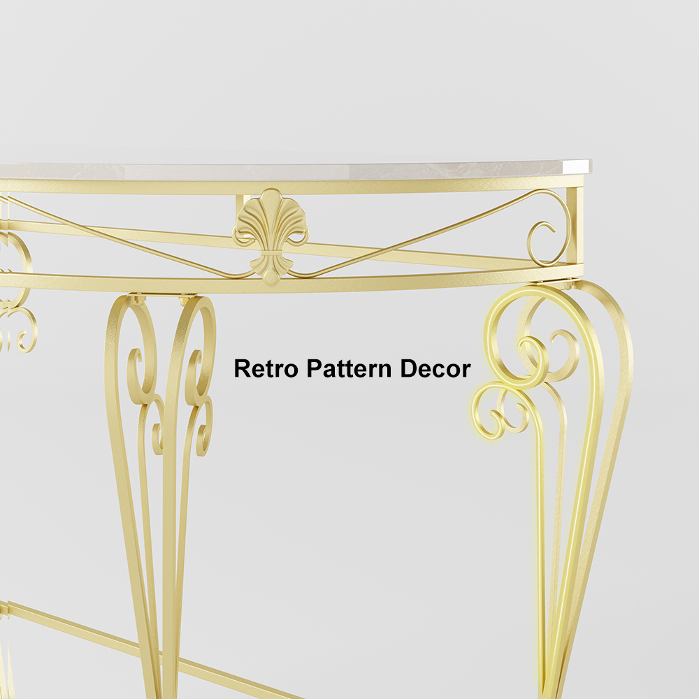 Modern Metal Console Table Classical Gold Frame Entryway Table