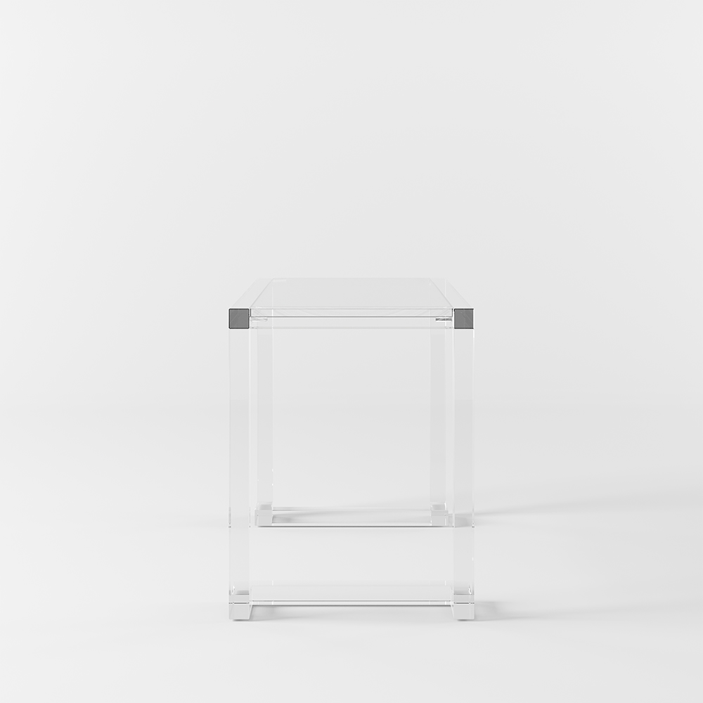 1200mm Modern Rectangular Clear Tempered Glass Office Writing Desk