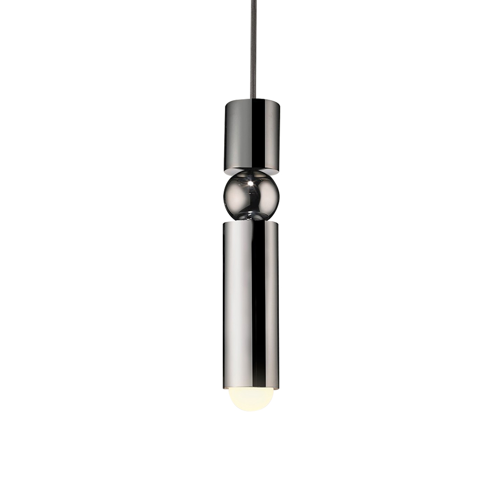 Mini Cylinder Single-Light Modern Pendant Light in chrome