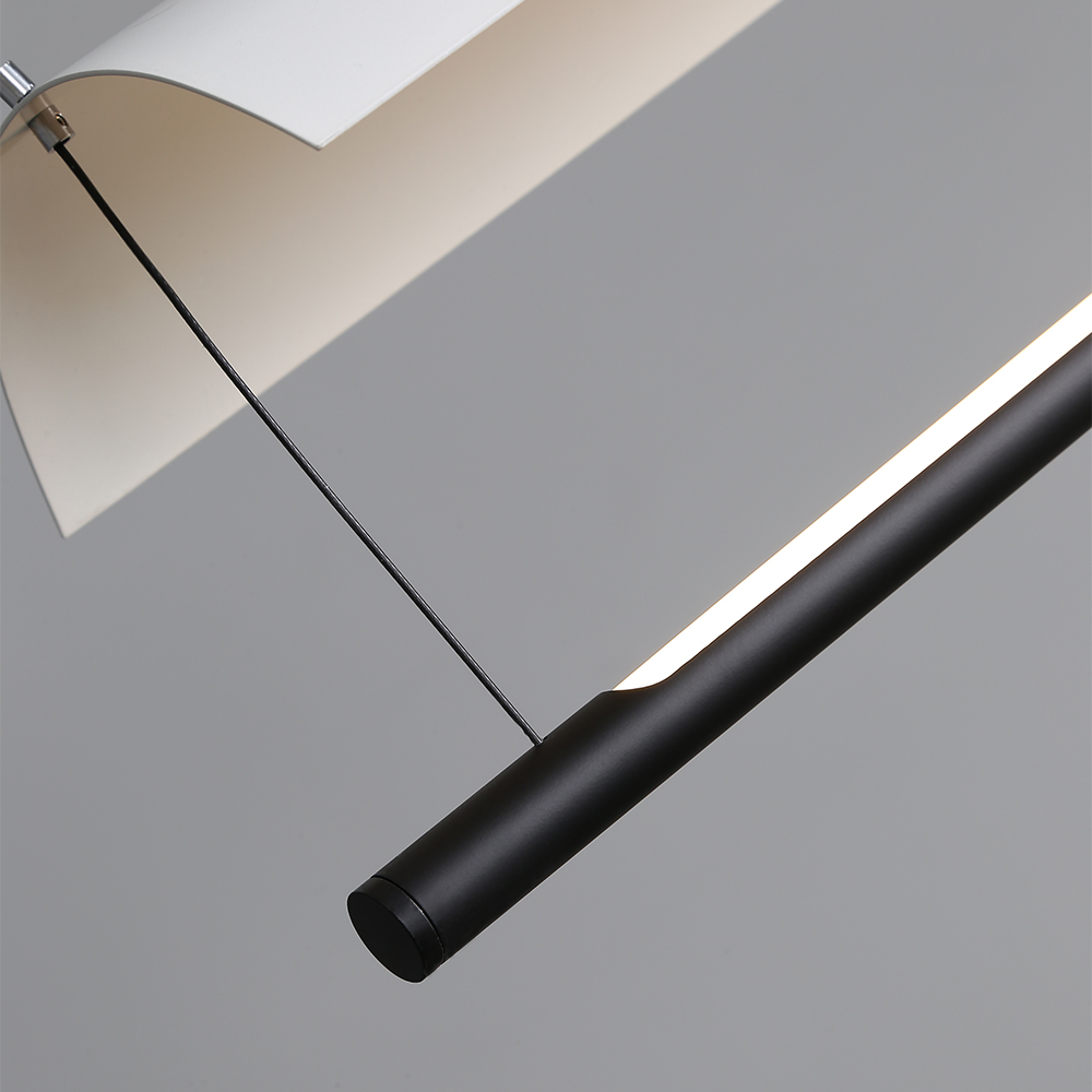 Modern Linear LED Kitchen Island Light Metal Black & White