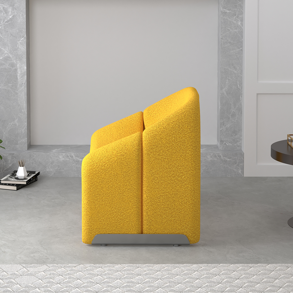 28.3" Modern Yellow Boucle Accent Chair Lounge Chair for Living Room