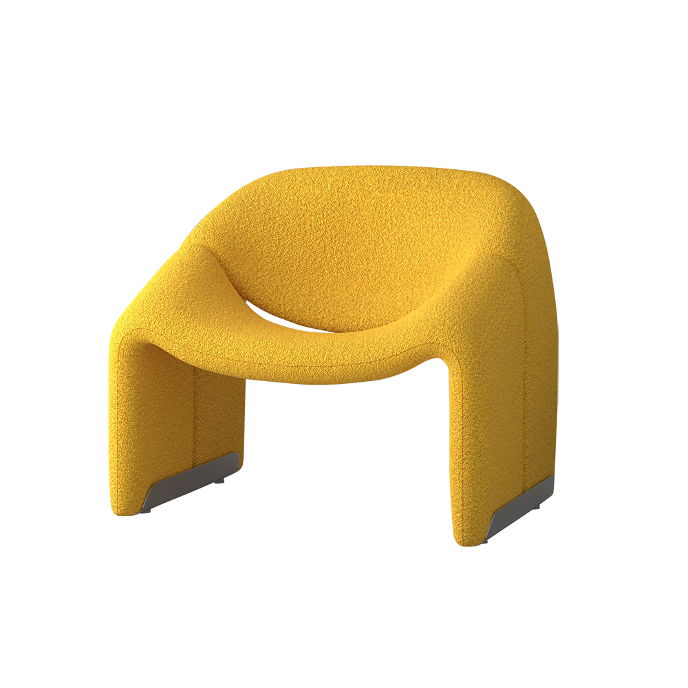28.3" Modern Yellow Boucle Accent Chair Lounge Chair for Living Room