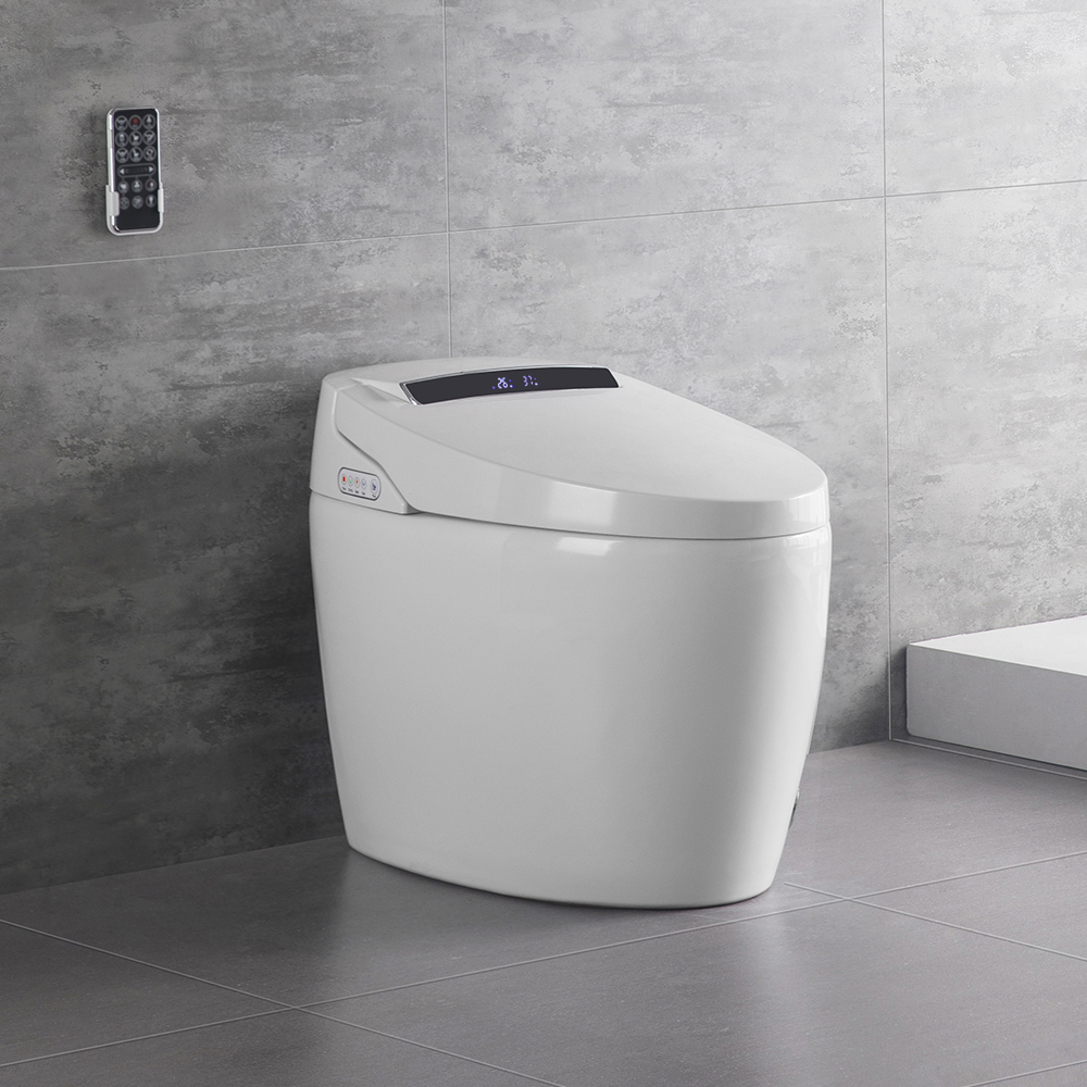 Modern Smart One-Piece 1.28 GPF Floor Mounted Elongated Toilet and Bidet with Seat