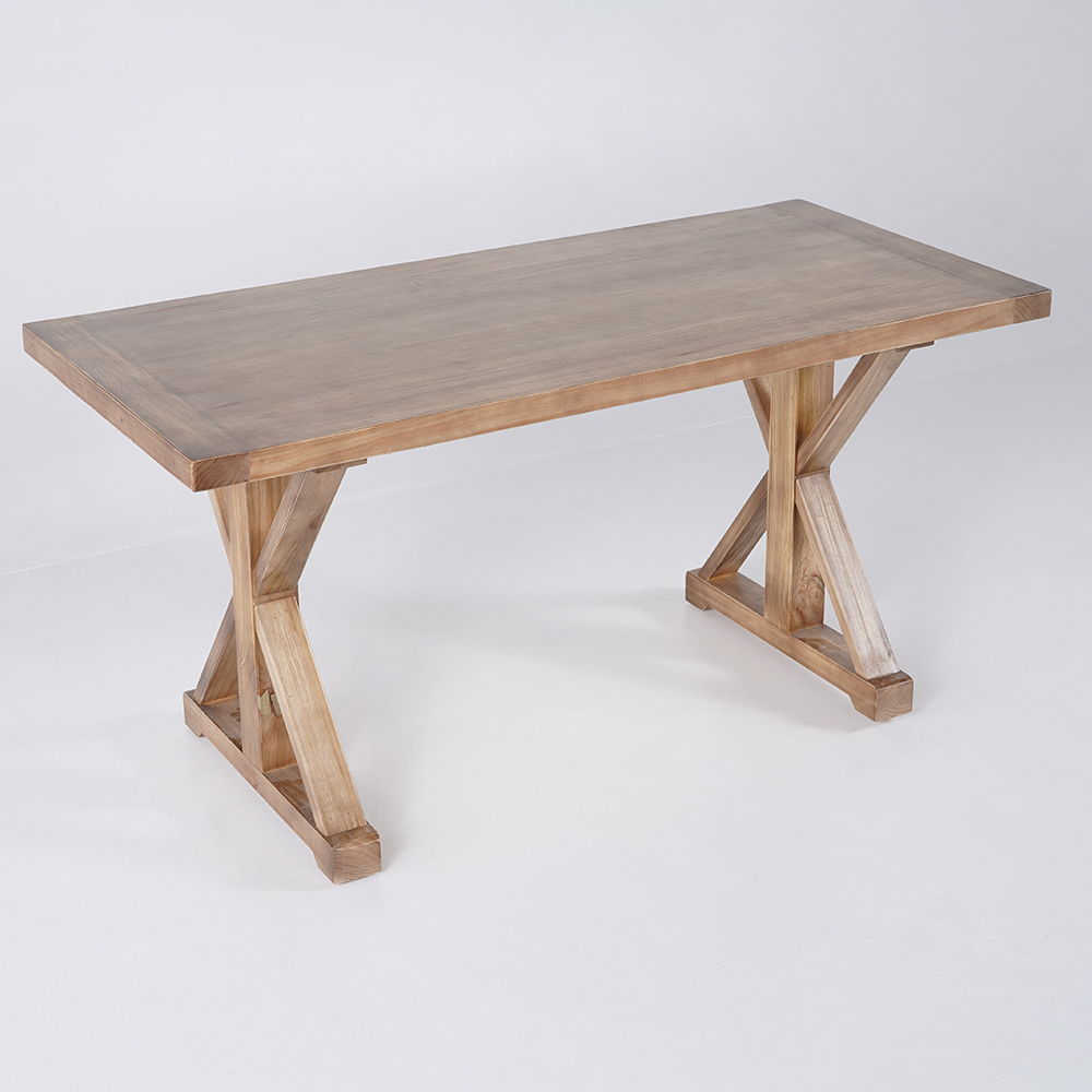  1500mm Farmhouse Wooden Standing Writing Desk in Natural Trestle 