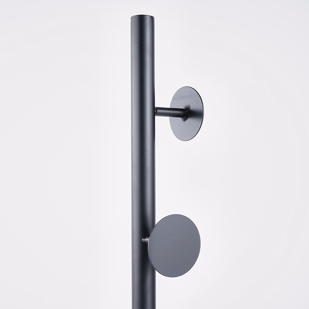 Modern Black Coat Stand Hallway Coat Hanger with Button Hooks
