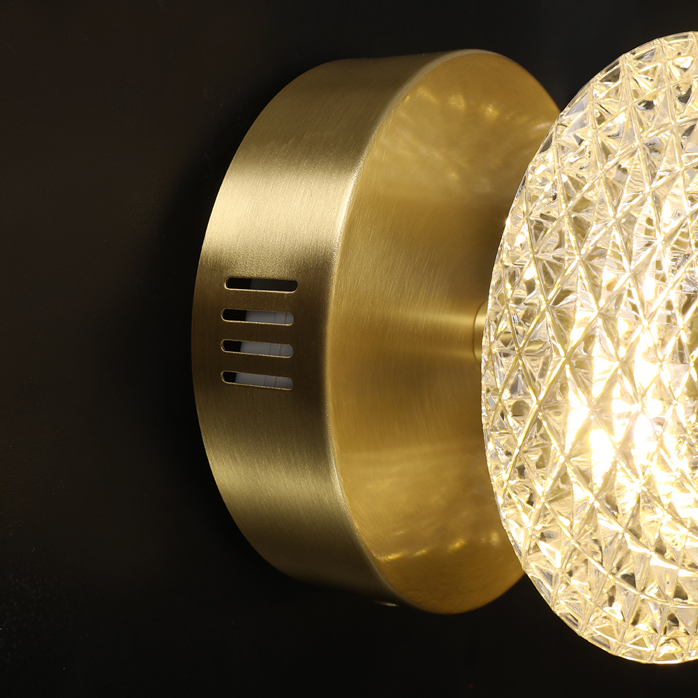 Brass Wall Sconce Art Deco LED Wall Lighting 1-Light Ring Wall Lamp