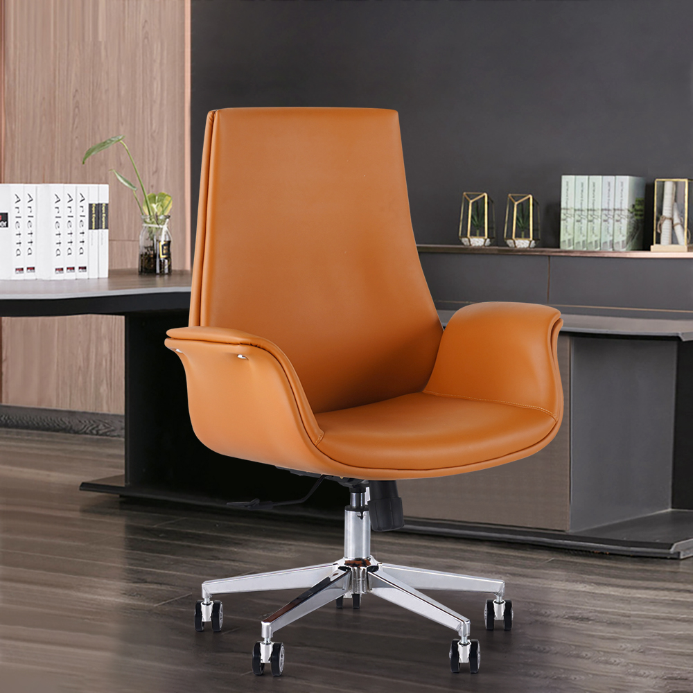 QARYYQ Swivel Chair Home Ergonomic Lifting Net Chair Computer Office Chair Office Chair Color : Orange 