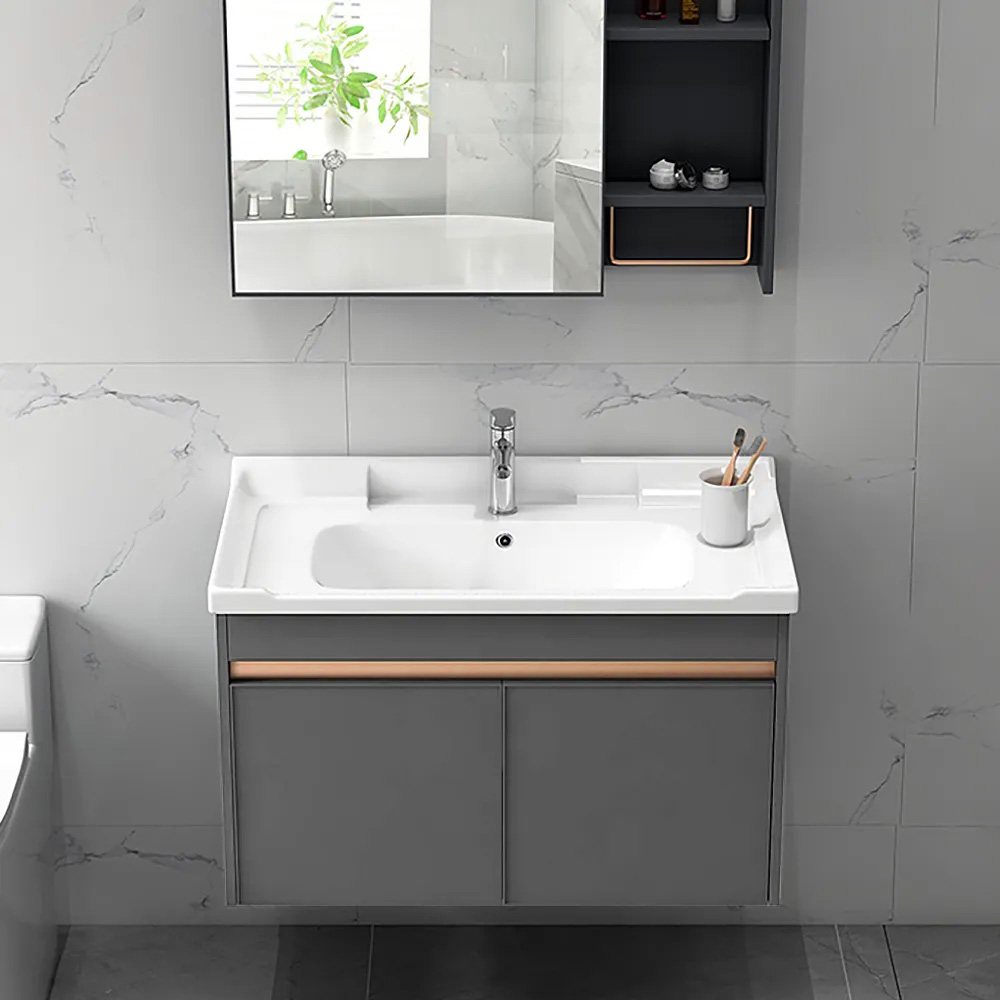 600mm Modern Floating Grey Bathroom Vanity with Basin