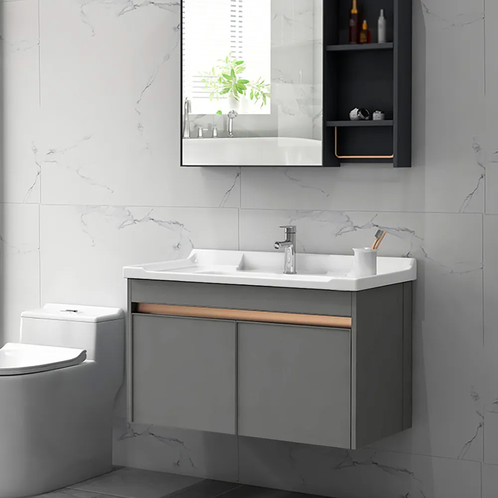 600mm Modern Floating Grey Bathroom Vanity with Basin