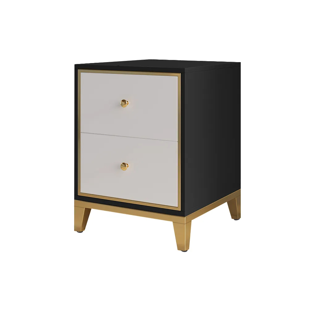 white-black-modern-nightstand-bedside-table-with-2-drawer-and-gold