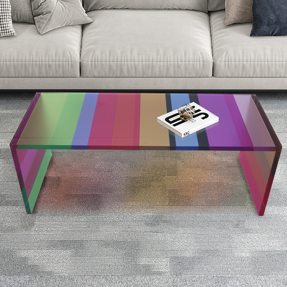 Table basse rectangulaire moderne de 47,2 po en acrylique Meubles de