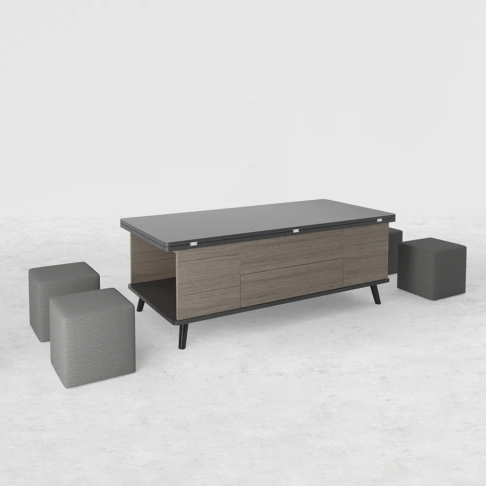 5 Pieces Lift Top Coffee Table Set with Storage Convertible Dining