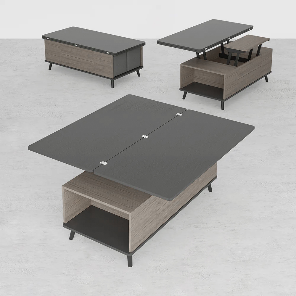 5 Pieces Lift Top Coffee Table Set with Storage Convertible Dining