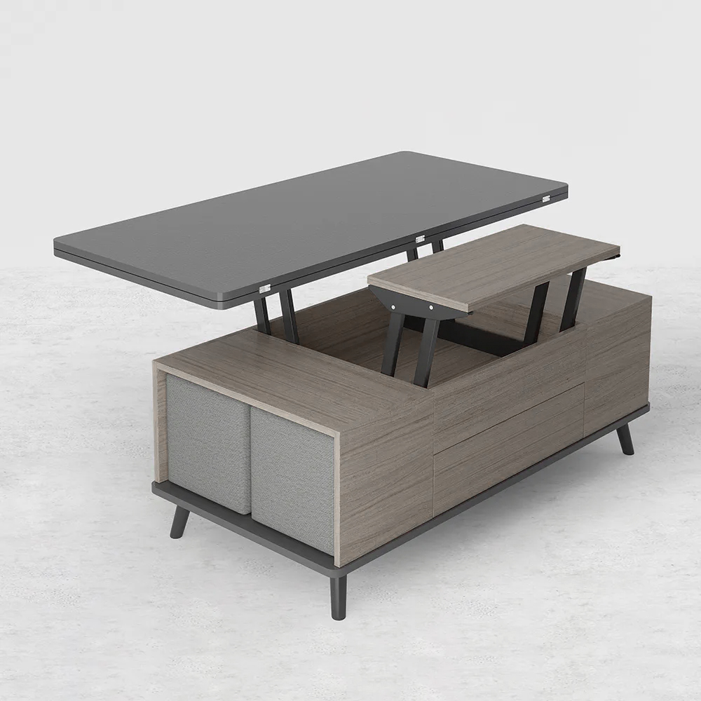 5 Pieces Lift Top Coffee Table Set with Storage Convertible Dining