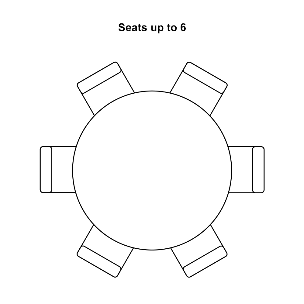 53" Modern Round Dining Table for 6 Walnut Solid Wood Tabletop Pedestal