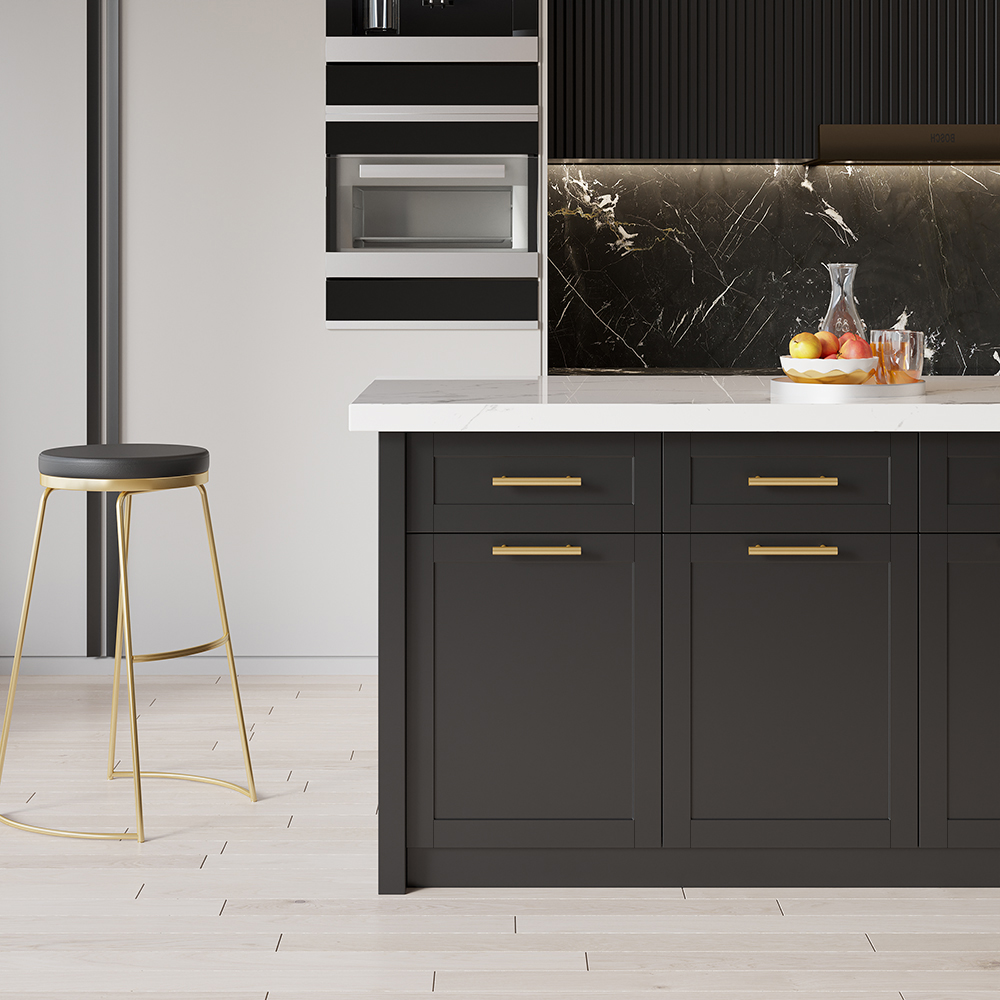 72" Large Black Kitchen Island with Storage Modern Kitchen