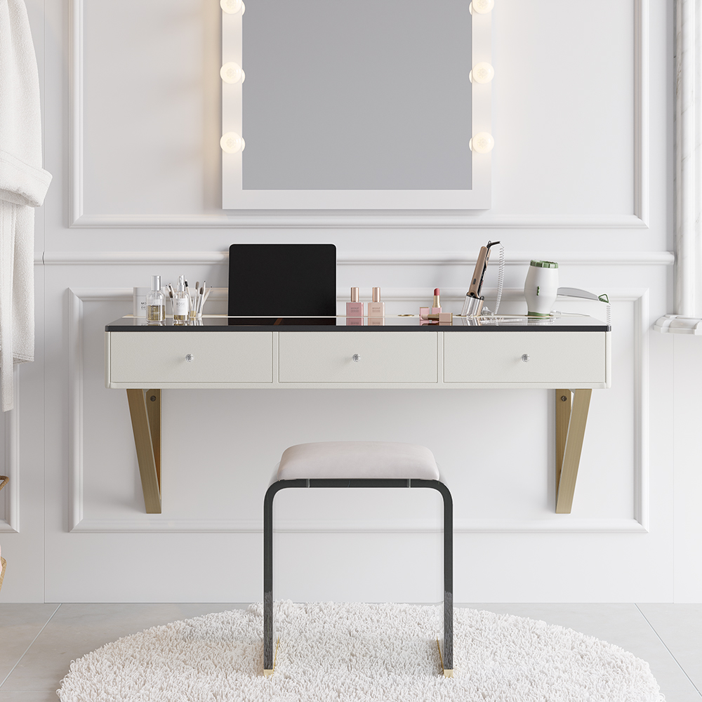 floating desk vanity