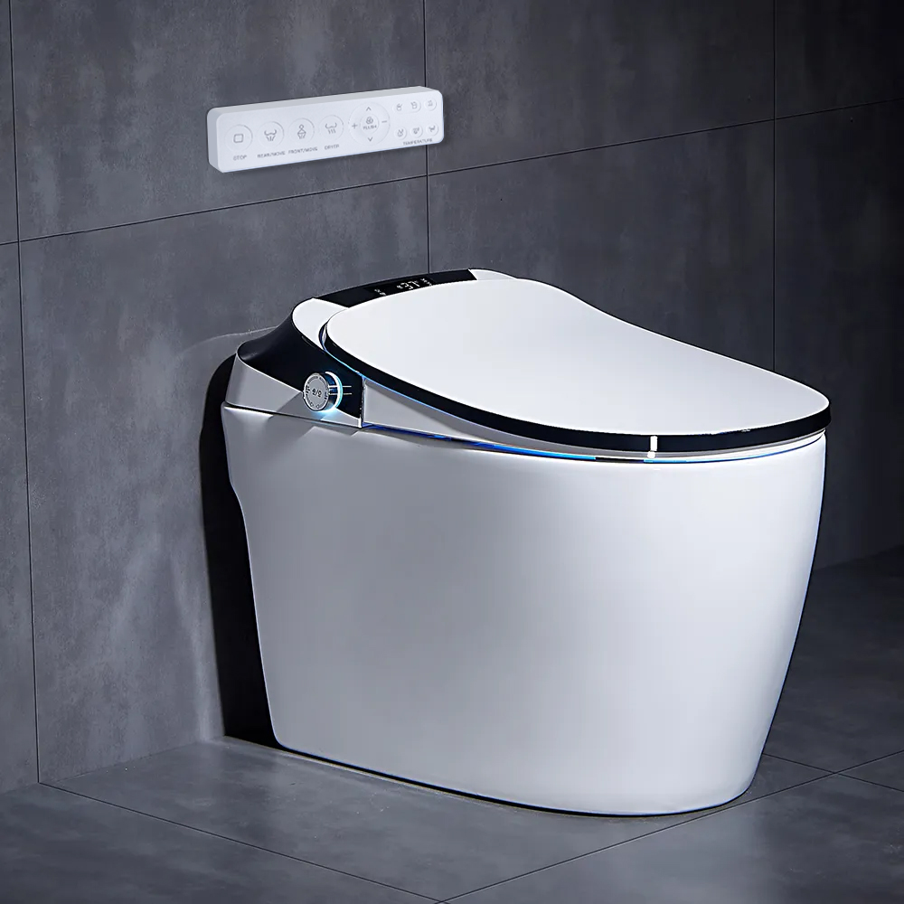 Automatic Toilet One-Piece Floor Mounted Self Clean Smart Toilet Tankless  1.32~1.58 GPF