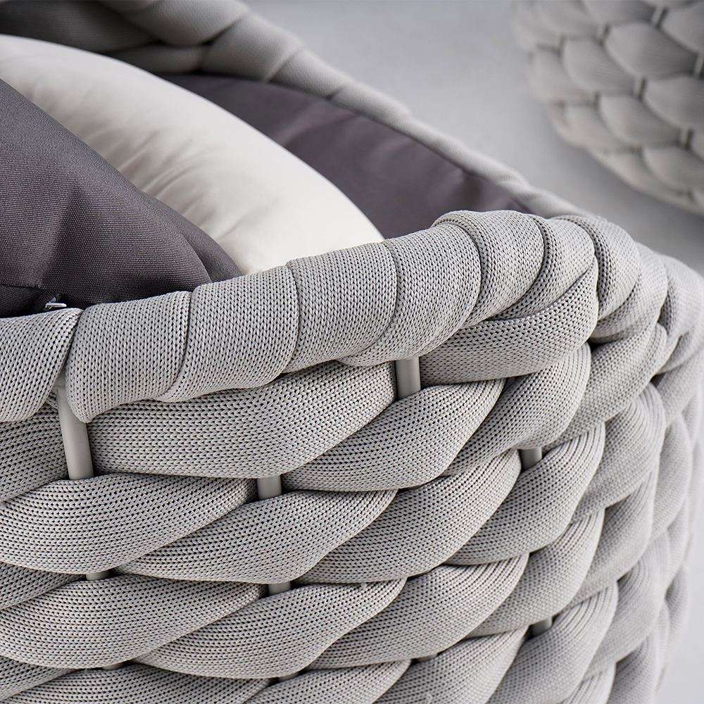 Tatta 4 Pieces Textilene Rope Woven Outdoor Sectional Sofa Set