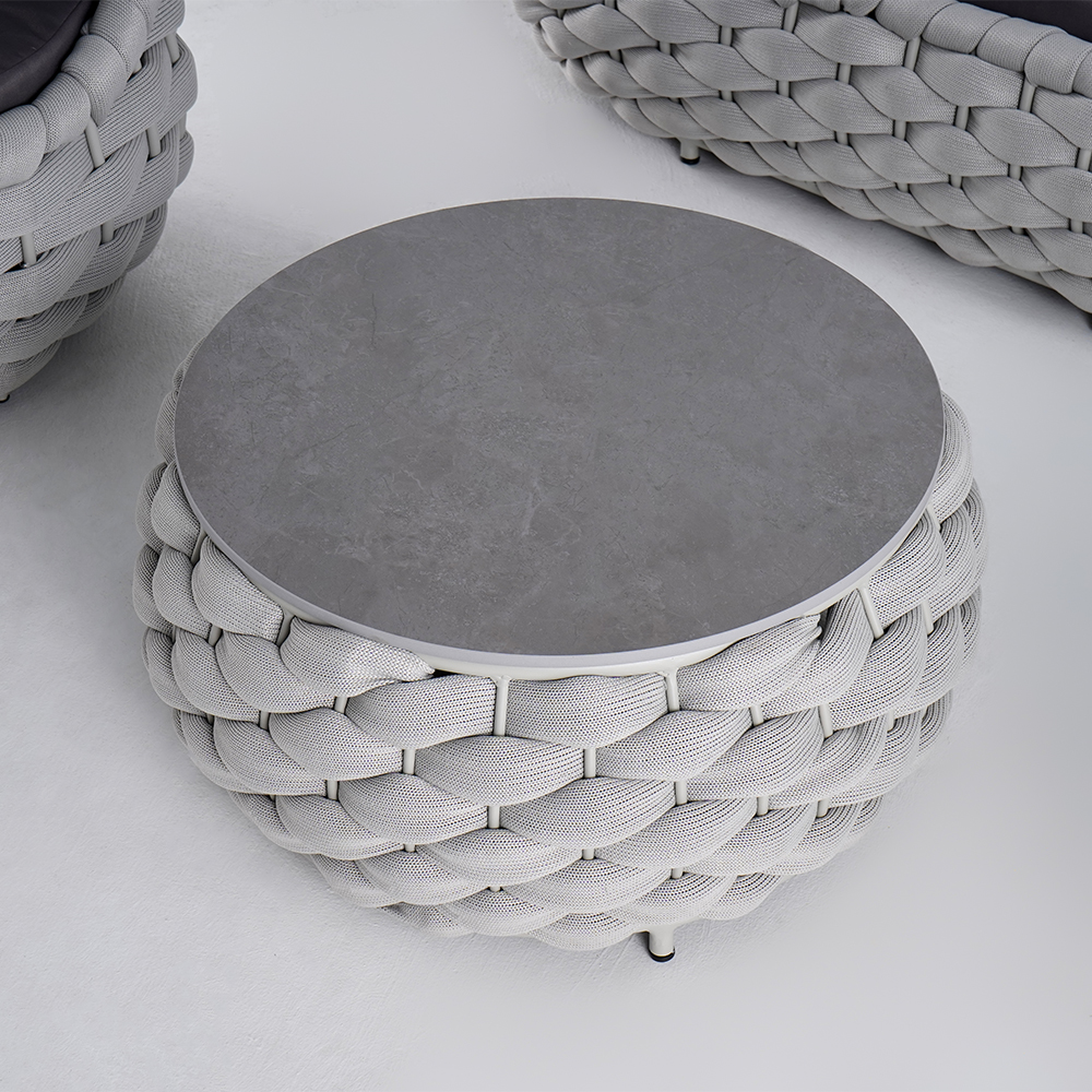 Tatta 4 Pieces Textilene Rope Woven Outdoor Sectional Sofa Set