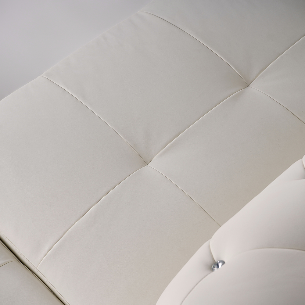 116.1" Modern LShaped White Corner Sectional Sofa Loveseat with Chaise