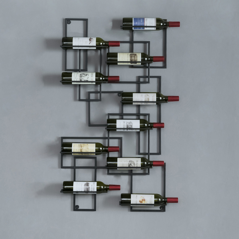 10-Bottle Modern Geometric Wall Mounted Wine Rack