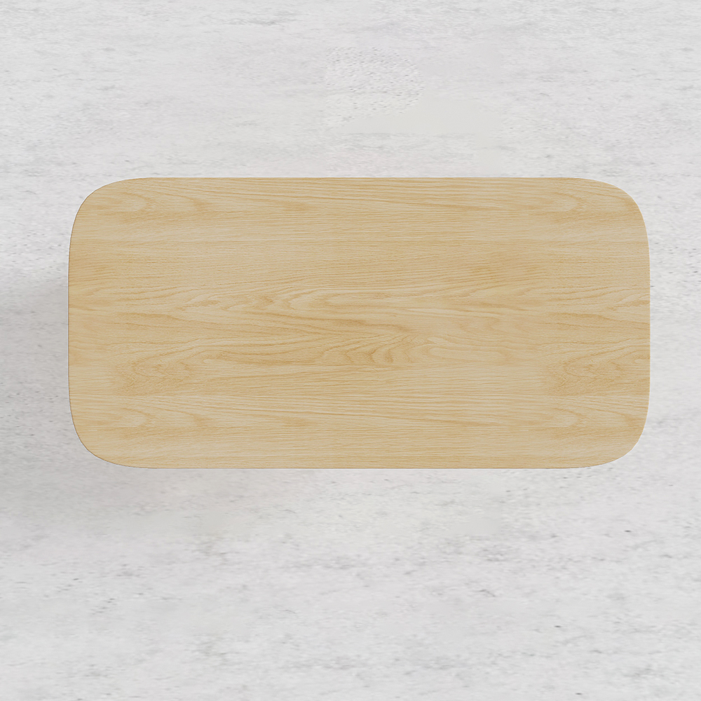 Wood Coffee Table Rectangleshaped in Natural Living Room Furniture