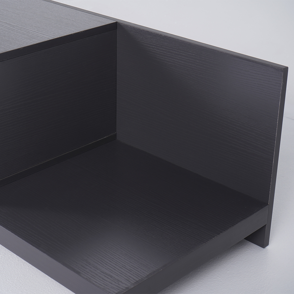 Fero Modern Gray Retractable TV Stand Extendable Media Console with 3