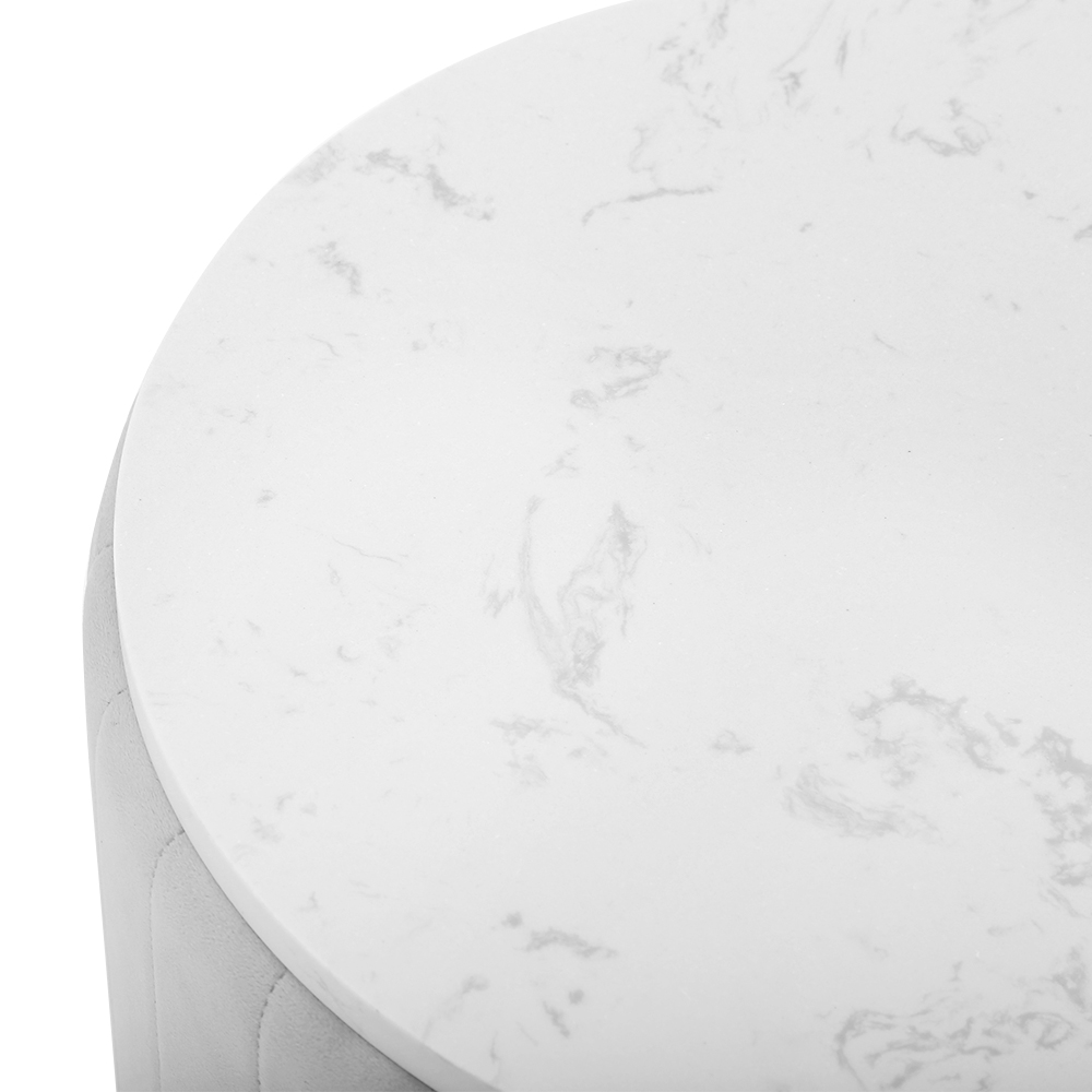 Modern Nightstand Gray Round Nightstand with 3 Drawers Nightstand with