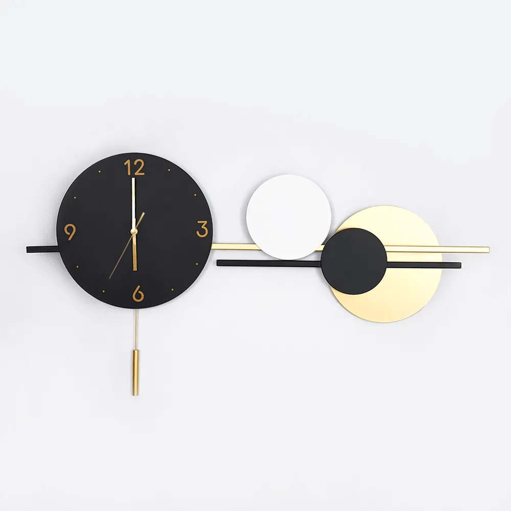 Modern Geometric Round Digital Large Wall Clock Oversized Wall Decor