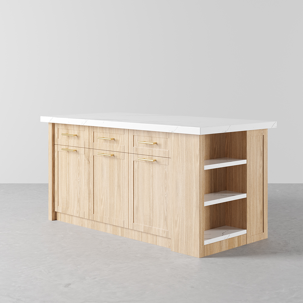 72" Large Natural Kitchen Island with Storage Modern Kitchen