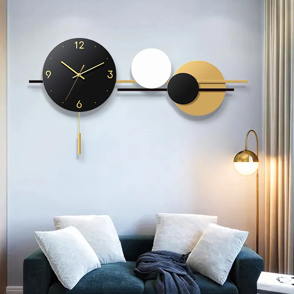 Modern Geometric Round Digital Large Wall Clock Oversized Wall Decor Modern geometric round digital large wall clock oversized wall decor