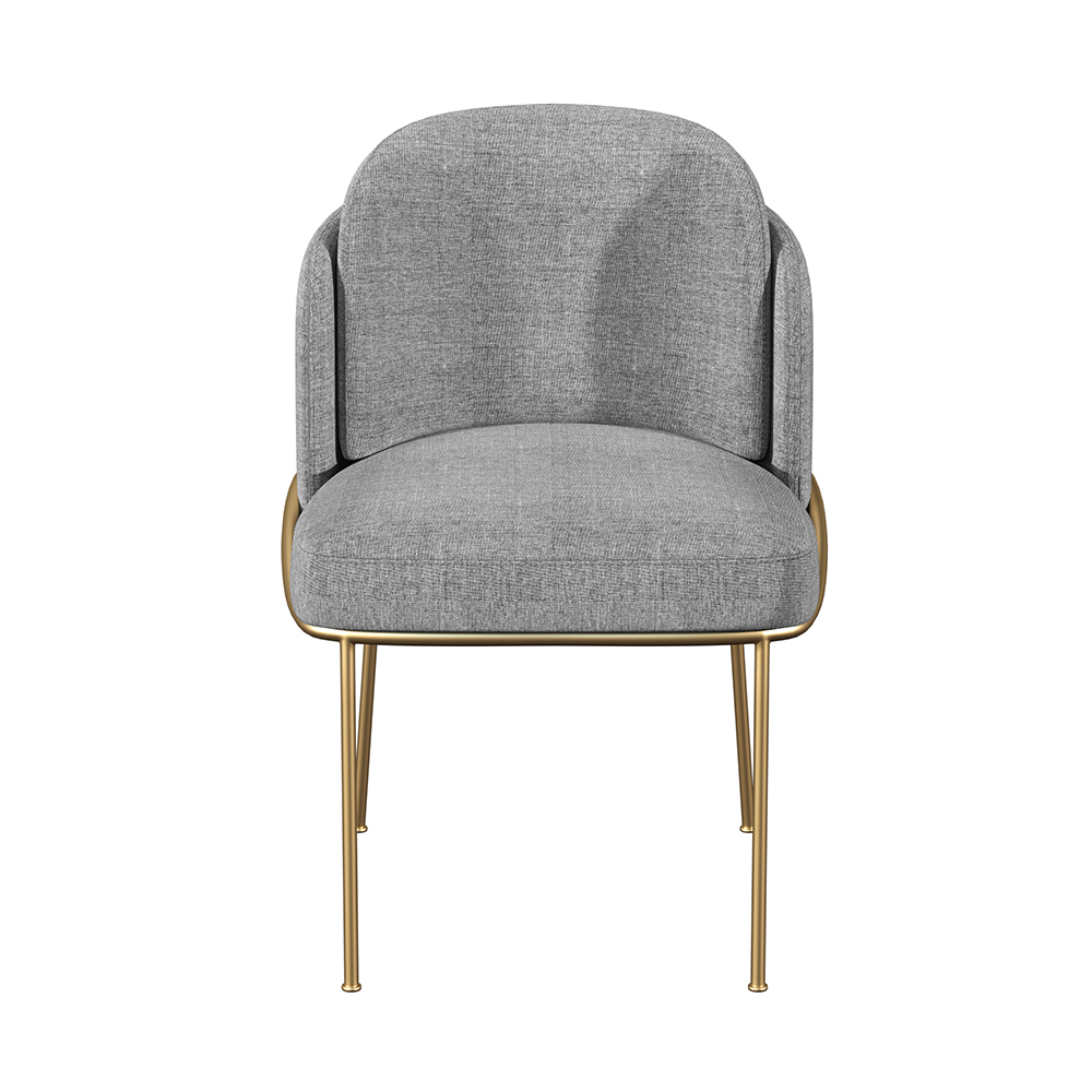 Linenic Modern Gray Dining Chair Modern Cotton&Linen Upholstered Side