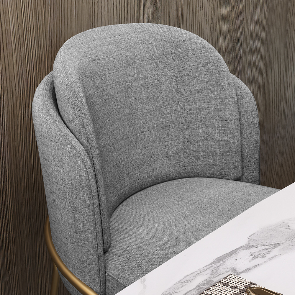 Linenic Modern Gray Dining Chair Modern Cotton&Linen Upholstered Side ...